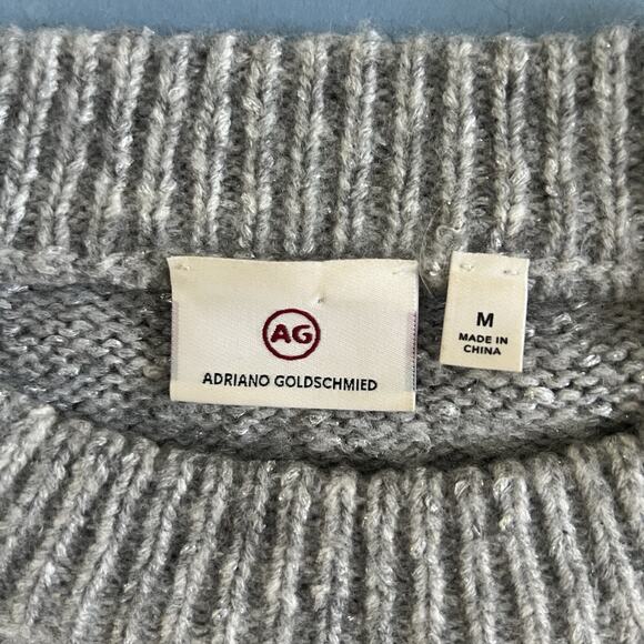 AG Adriano Goldschmied Noelle Metallic Shimmer Wool Blend Bell Sleeve Sweater - Picture 7 of 8